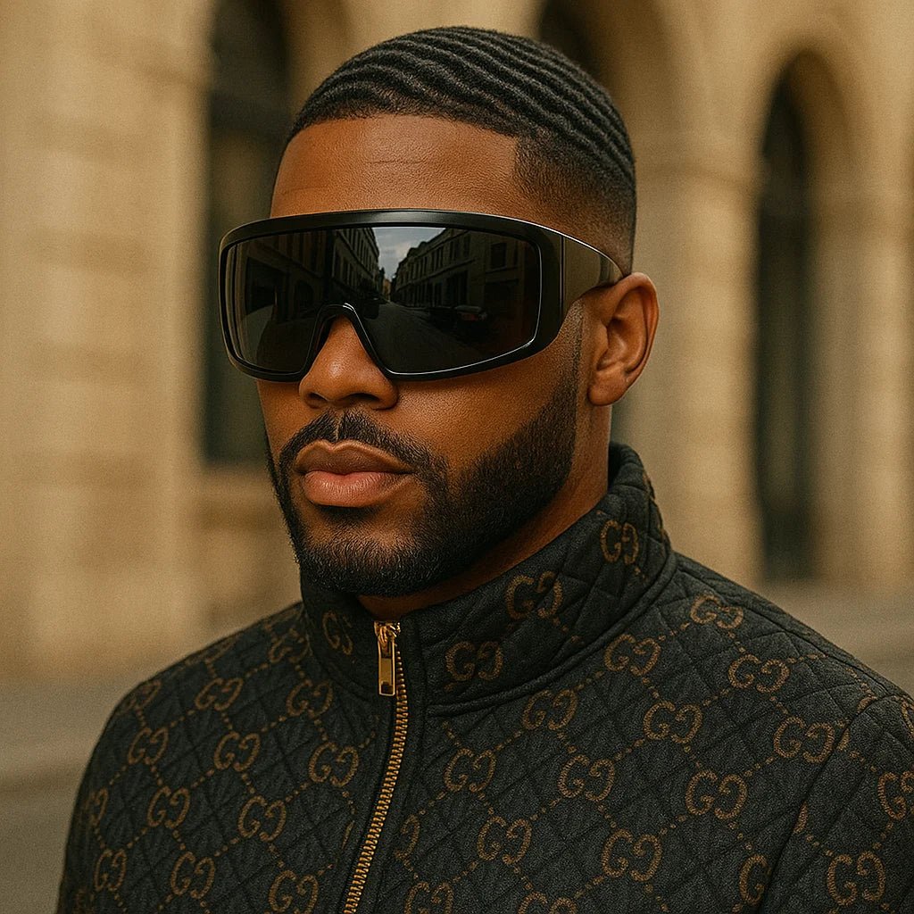 Oversized Punk Shield Sunglasses - Big Frame Unisex Shades (UV400) - HalleBeauty